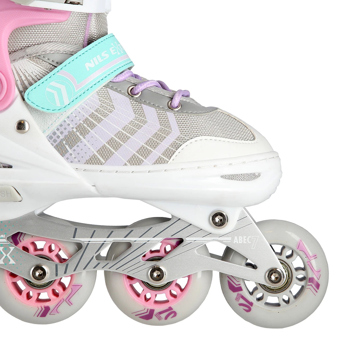 4in1 (rull)uisud NILS EXTREME NH18192, In-line Skates/Hockey Ice Skates, S (29-33), Pink/Mint/White
