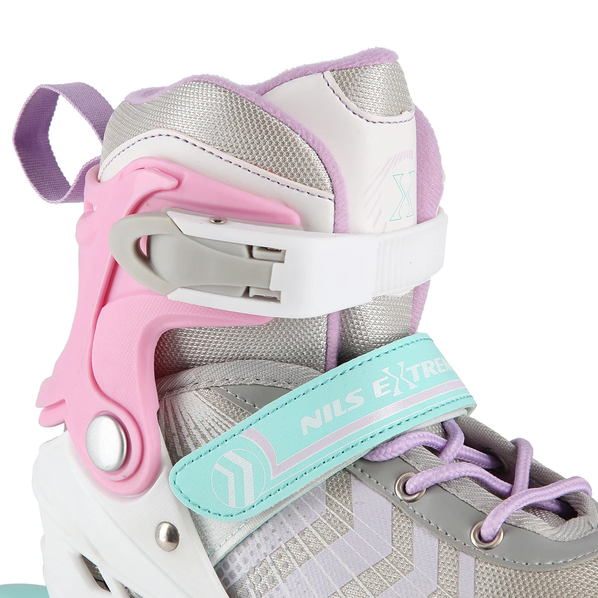 4in1 (rull)uisud NILS EXTREME NH18192, In-line Skates/Hockey Ice Skates, S (29-33), Pink/Mint/White