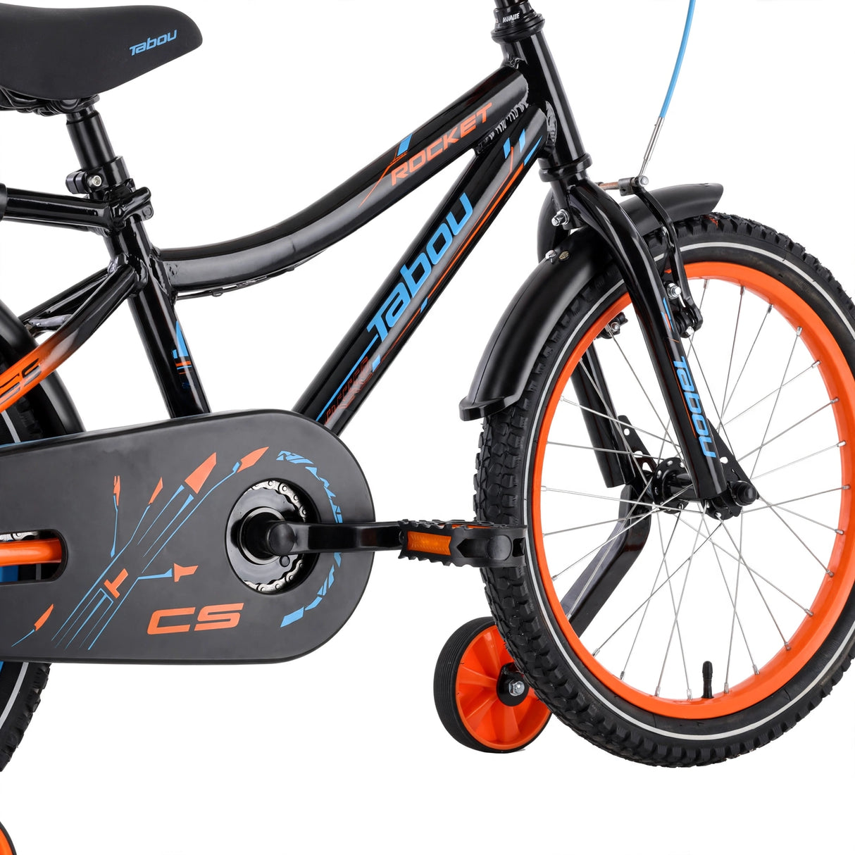 Barncykel TABOU Rocket CS ALU, 18" svart-orange