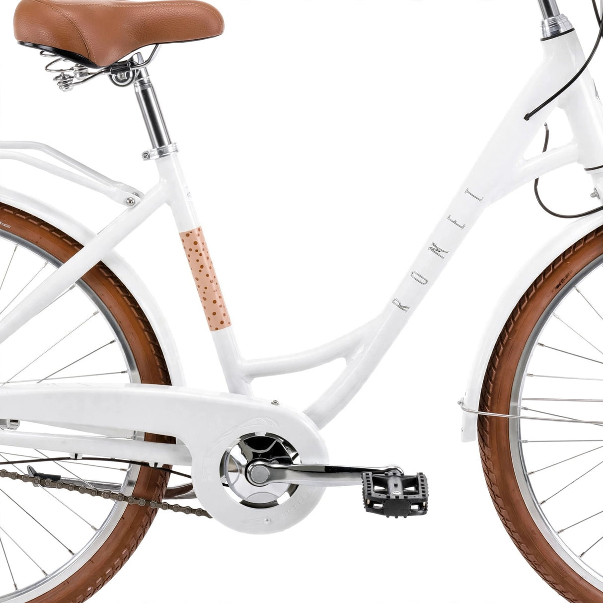 Cykel ROMET Pop Art Classic 26, vit + främre korg