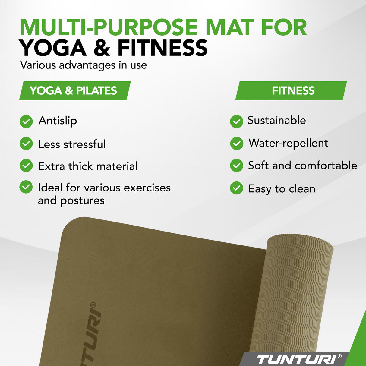 Yogamatta Tunturi Yogamat 8mm, Army Green