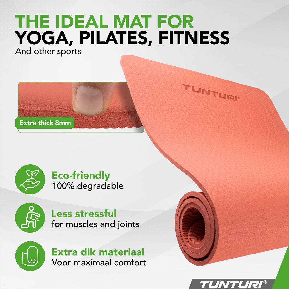 Yogamatta Tunturi Yogamat 8mm, Rose Gold