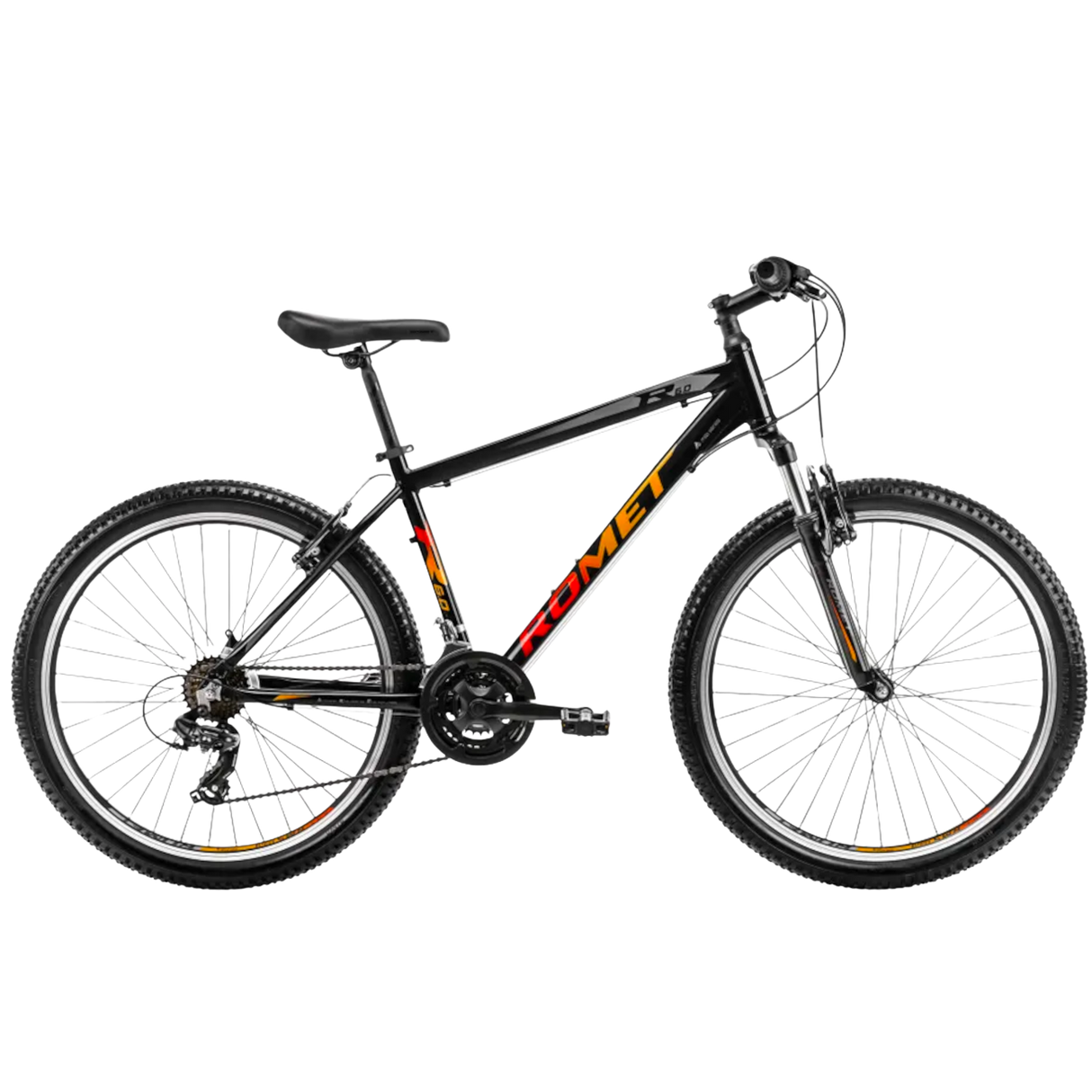 Cykel ROMET Rambler R6.0, 26" svart-orange-röd