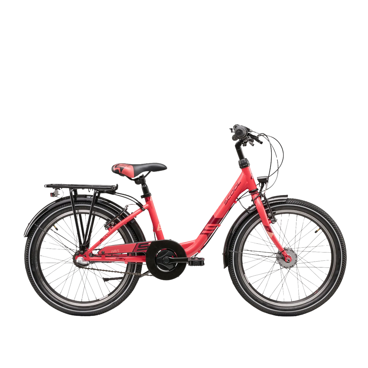 Barncykel S´COOL Wave Steel LTD, 20" korall/röd