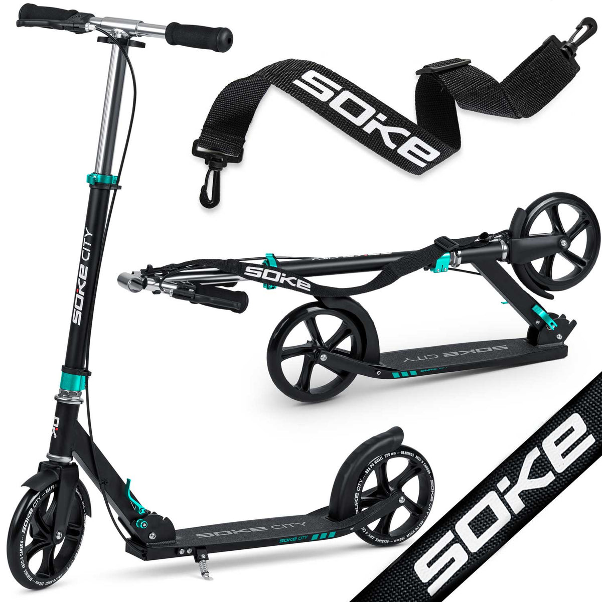 Scooter SOKE City, black-turquoise
