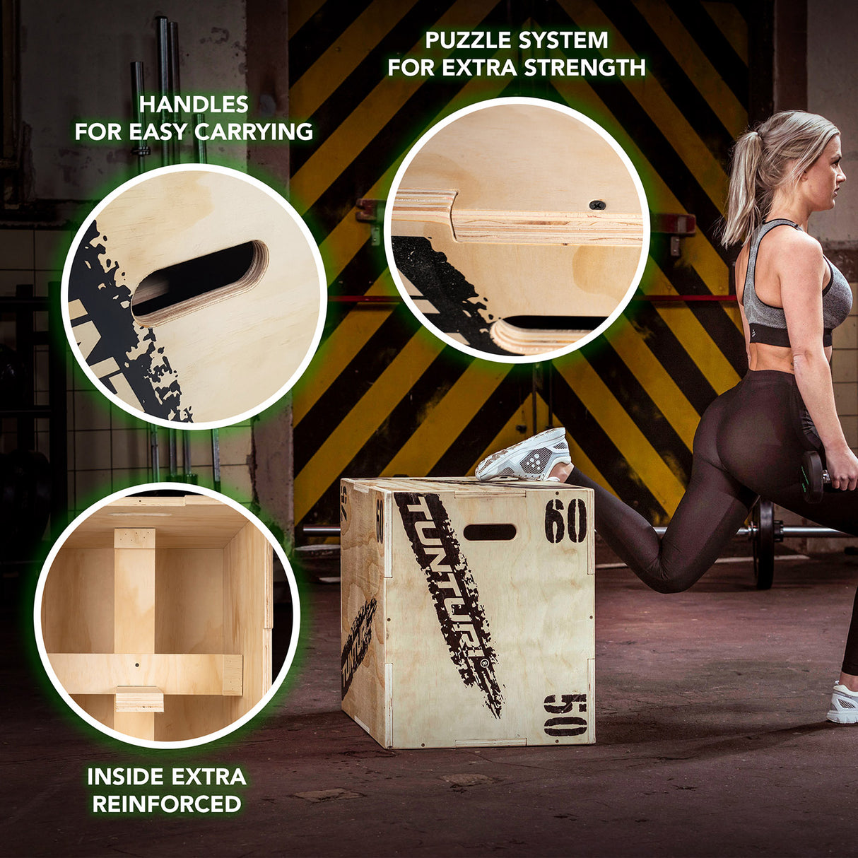 Träningsbox TUNTURI Plyo Box Wood 50/60/75cm