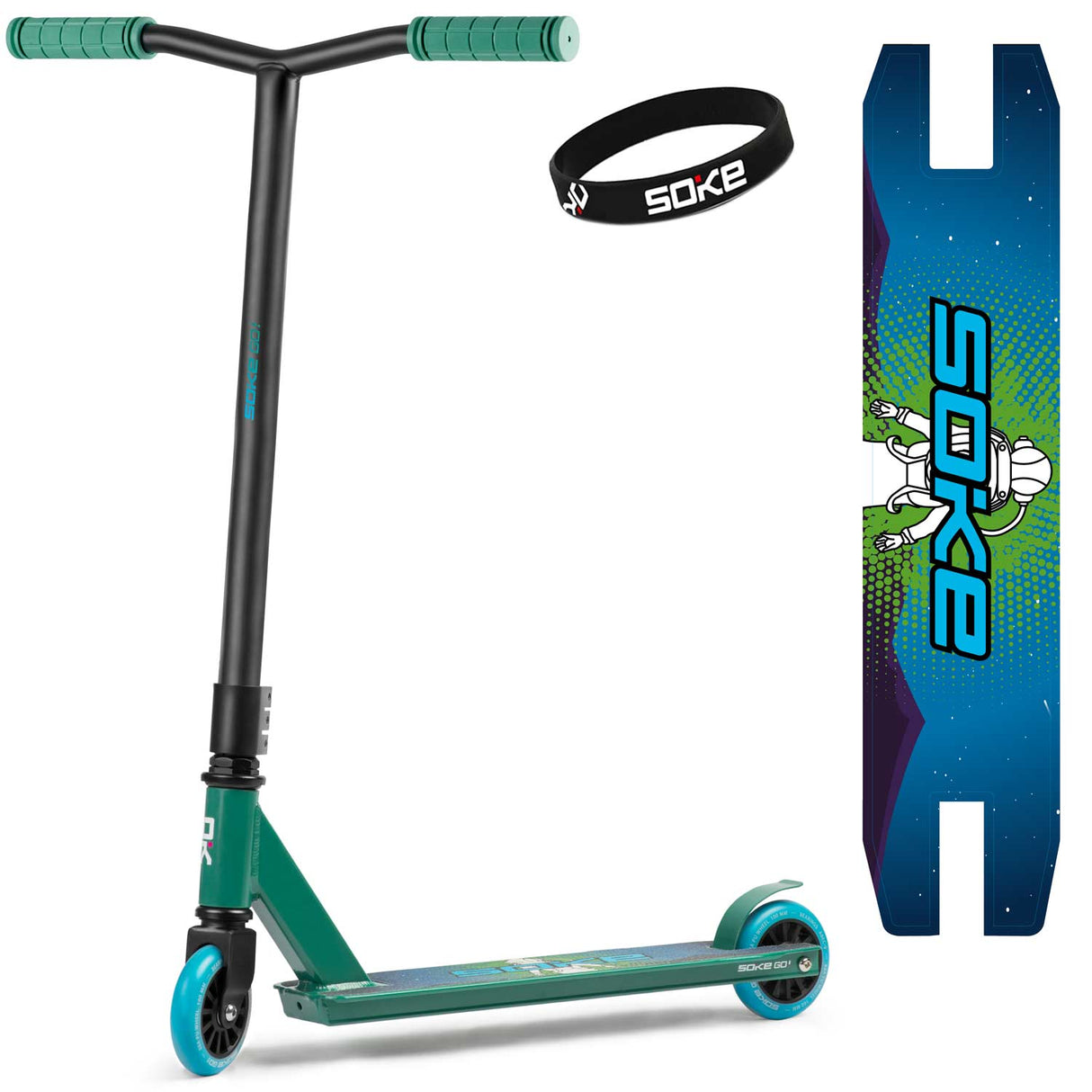 Stuntsparkcykel SOKE GO! grön-blå