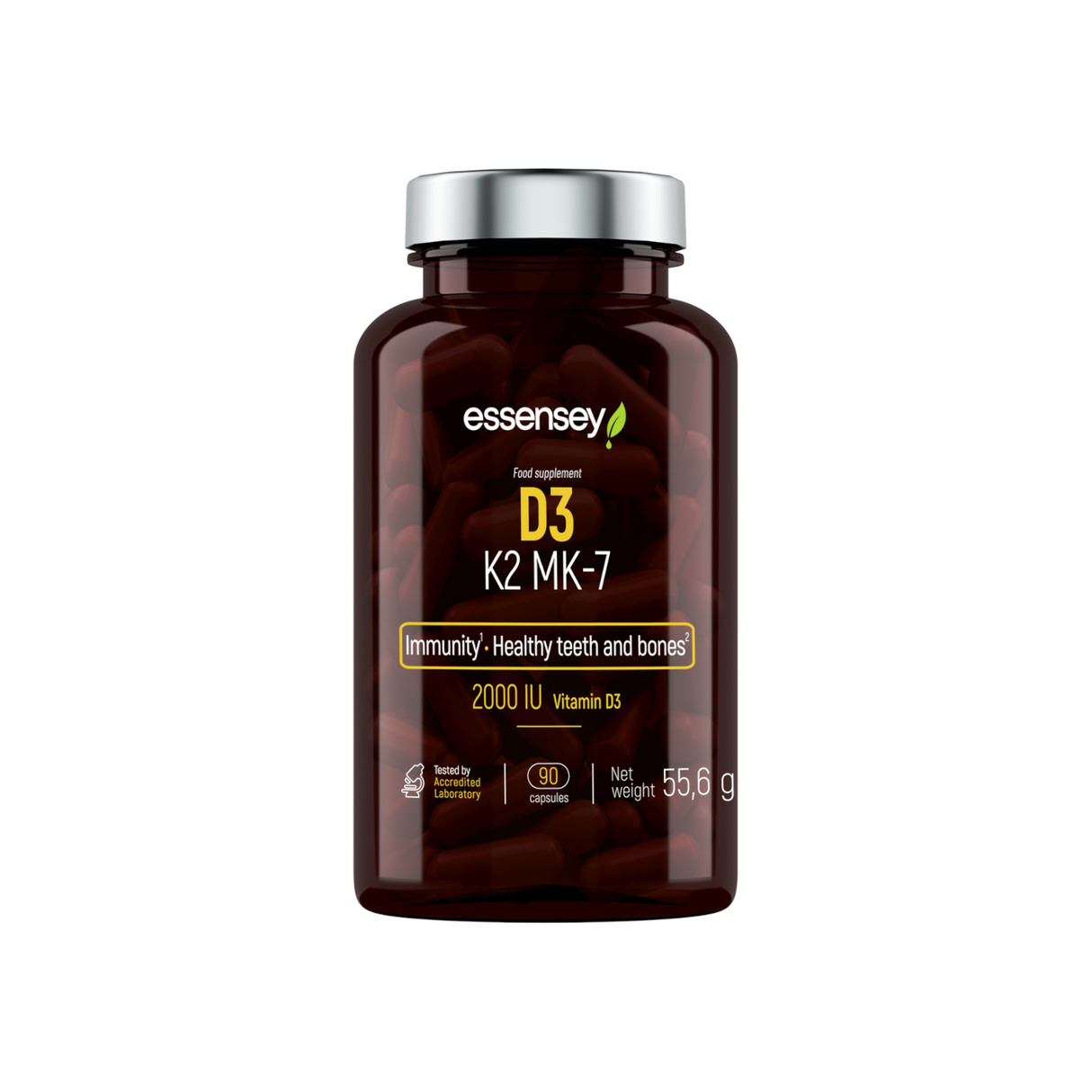 Vitamin Kapslar TREC ESSENSEY Vit. D3 + K2 (MK-7), 90 kapslar