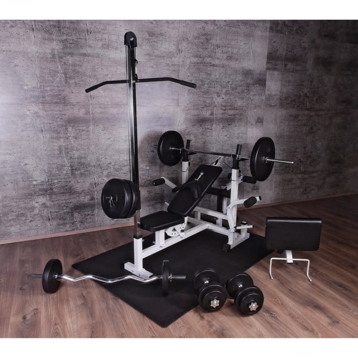 Multigym BASIC White 100kg Viktpaket, Lats, Gymgolv