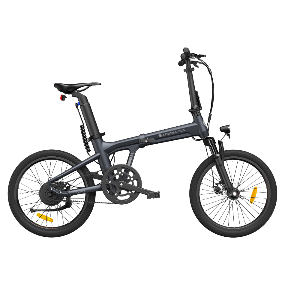 Hopfällbar elcykel ADO A20S AIR med fjädring fram, grå
