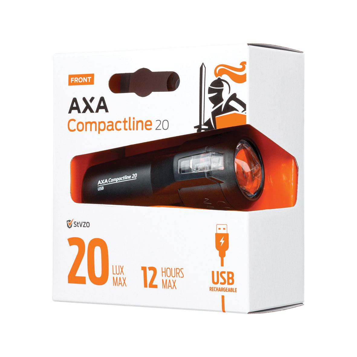 Cykellampa AXA Compact Line Batteri 20 Lux