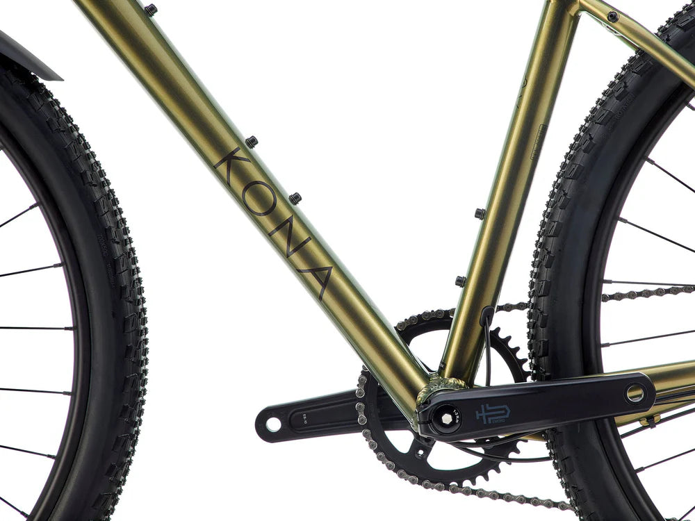 Gravelbike KONA Ouroboros AL, Gloss Metallic Turismo Olive (Grön)