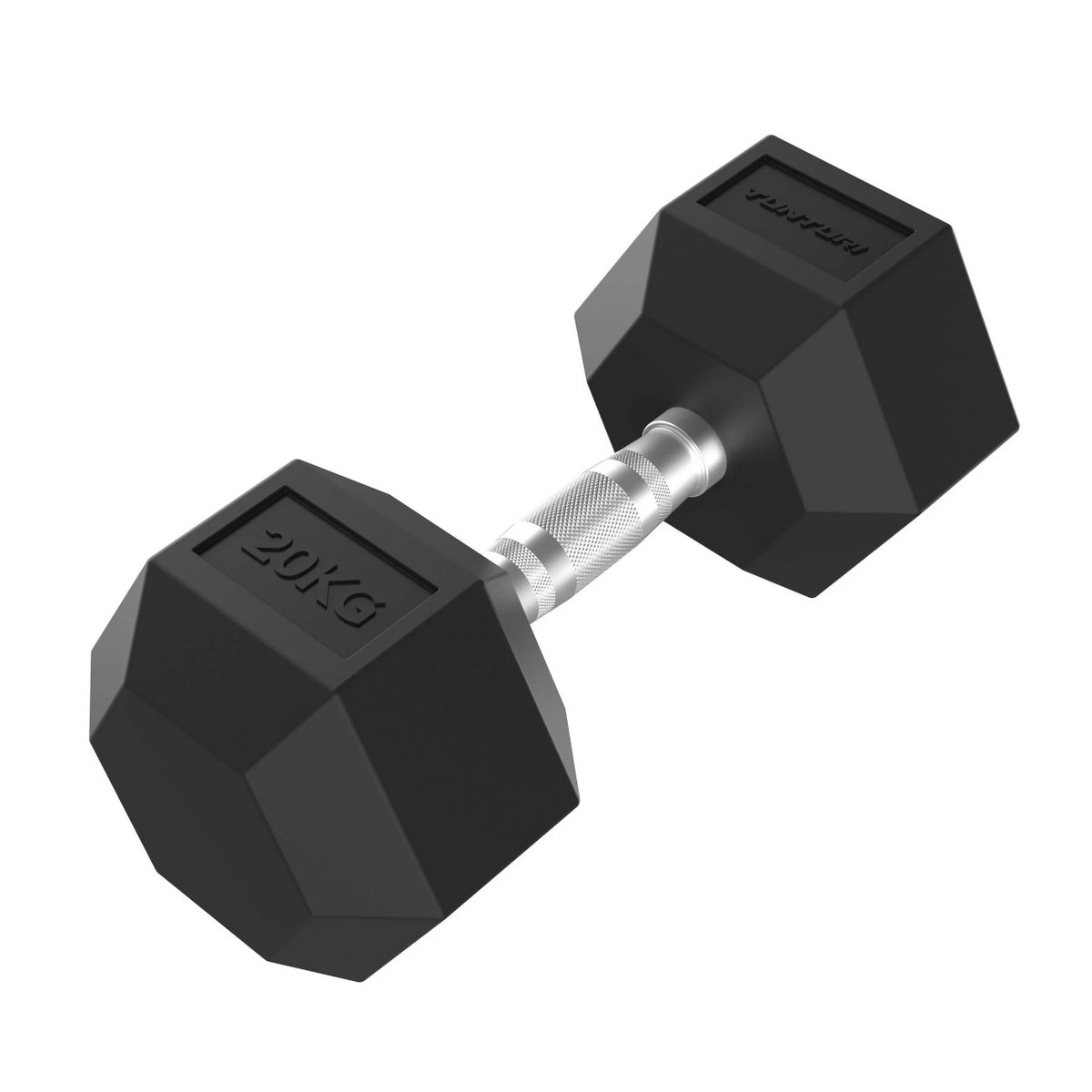 Hantel TUNTURI Platinum Hex Rubber Dumbbell, 10kg