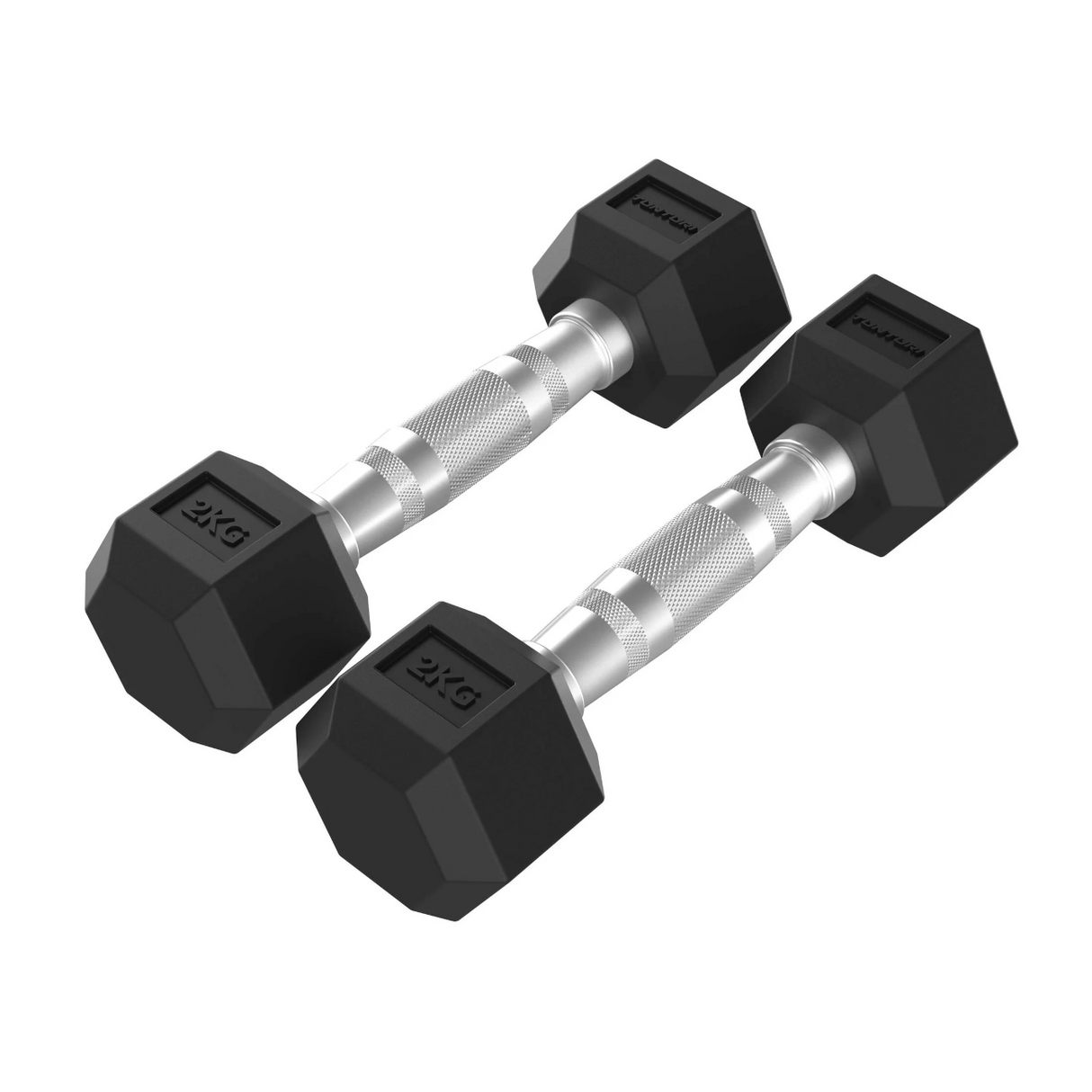Hantlar TUNTURI Platinum Hex Rubber Dumbbell, 2x 2kg