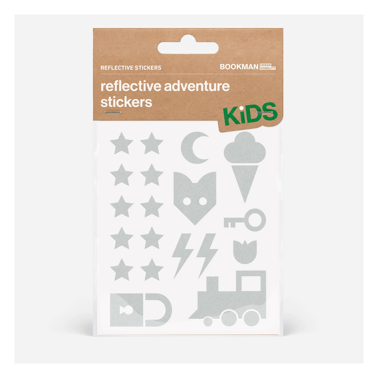 Reflekterande klistermärken för barn BOOKMAN Reflective Adventure Stickers, Vit