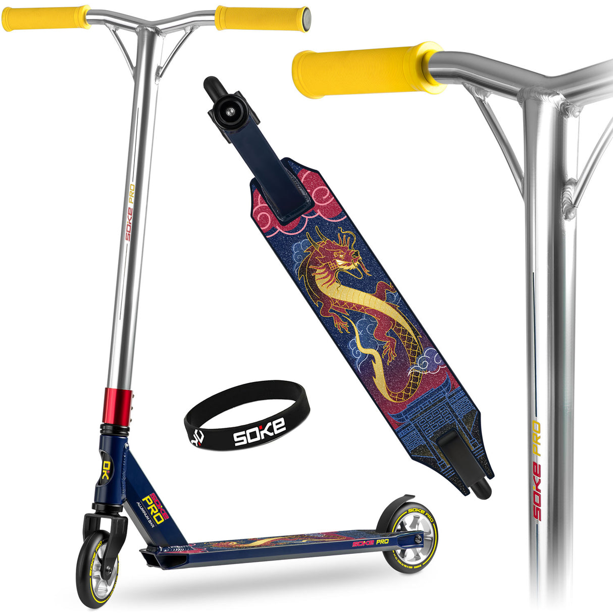 Stuntscooter SOKE PRO, lila-röd