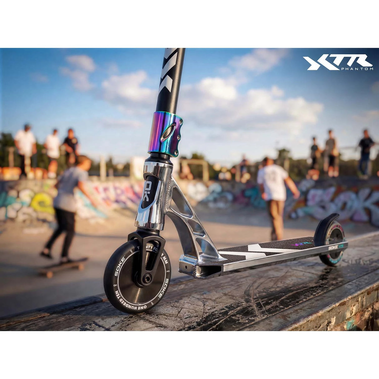 Stuntscooter SOKE XTR, silver-svart
