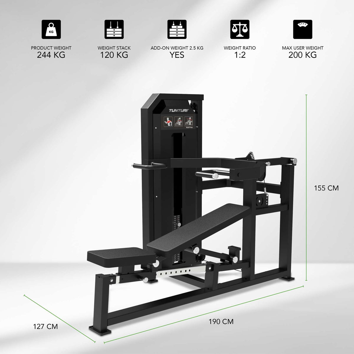 TUNTURI Platinum - Multipress Styrketräningsstation - Viktmagasin V-Series