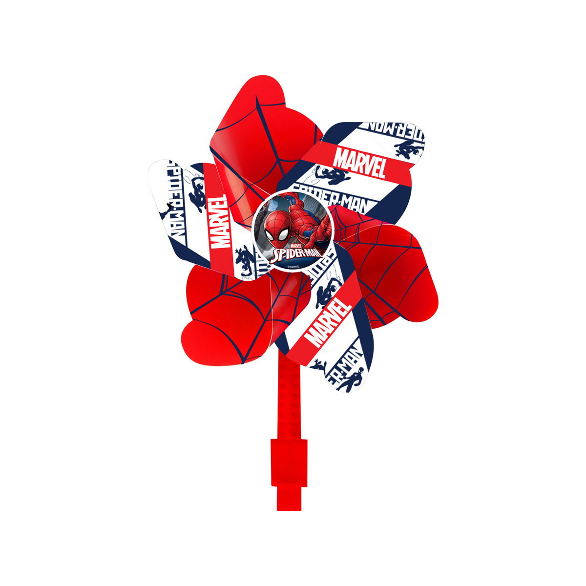 Spiderman bicycle windmill, red