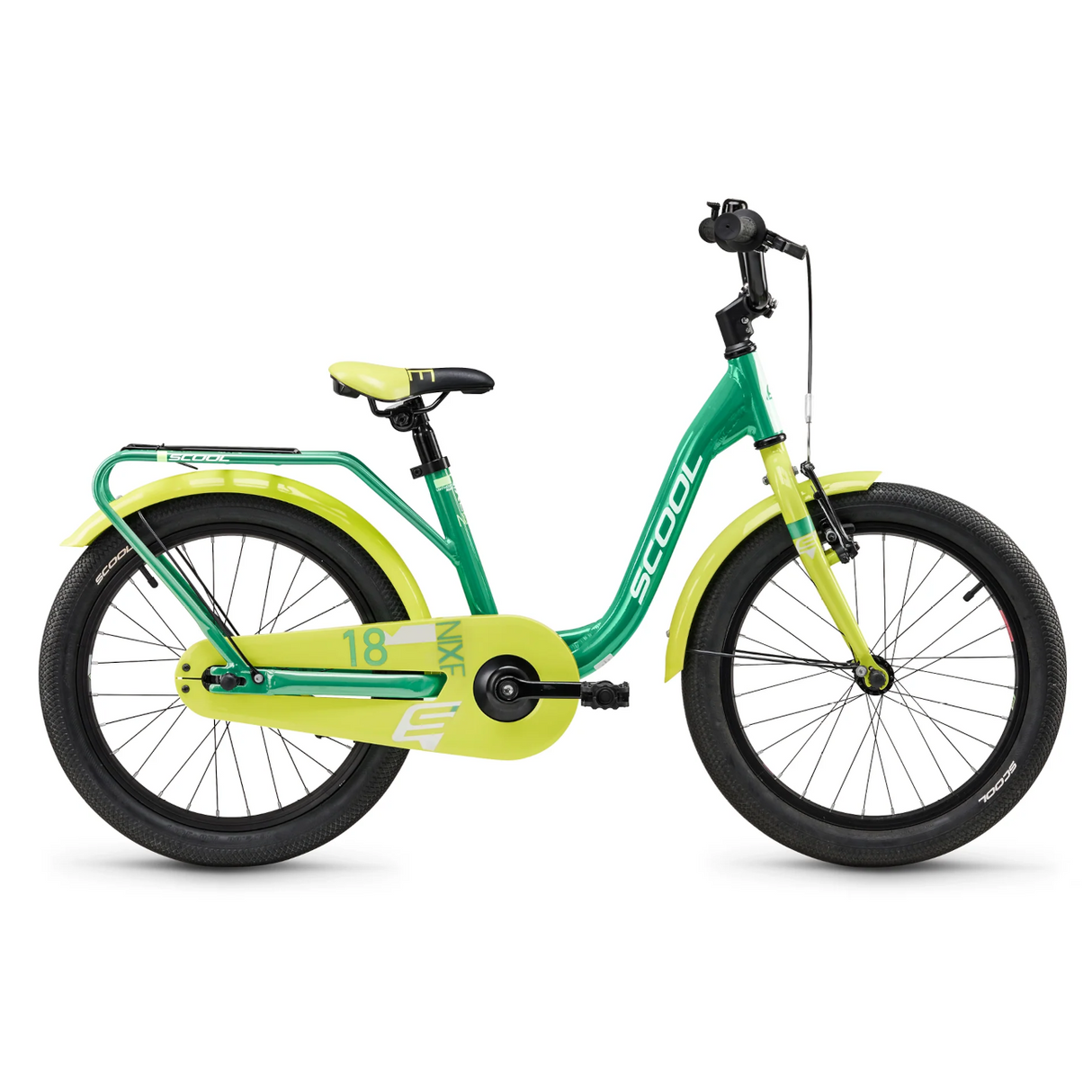 Barncykel S´COOL niXe, 18" Grön/Lime