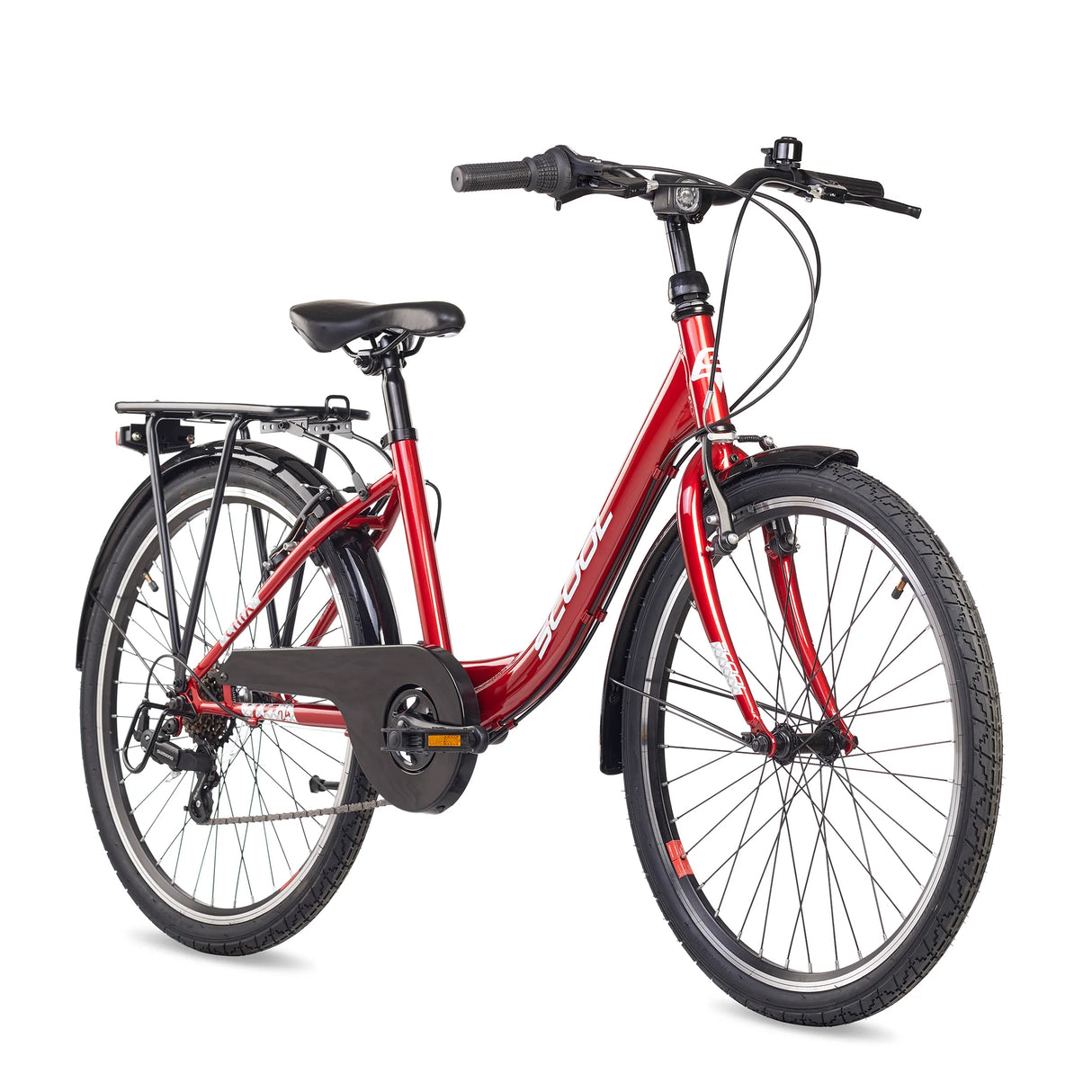 Barncykel S'COOL chiX, 24" Röd/Vit