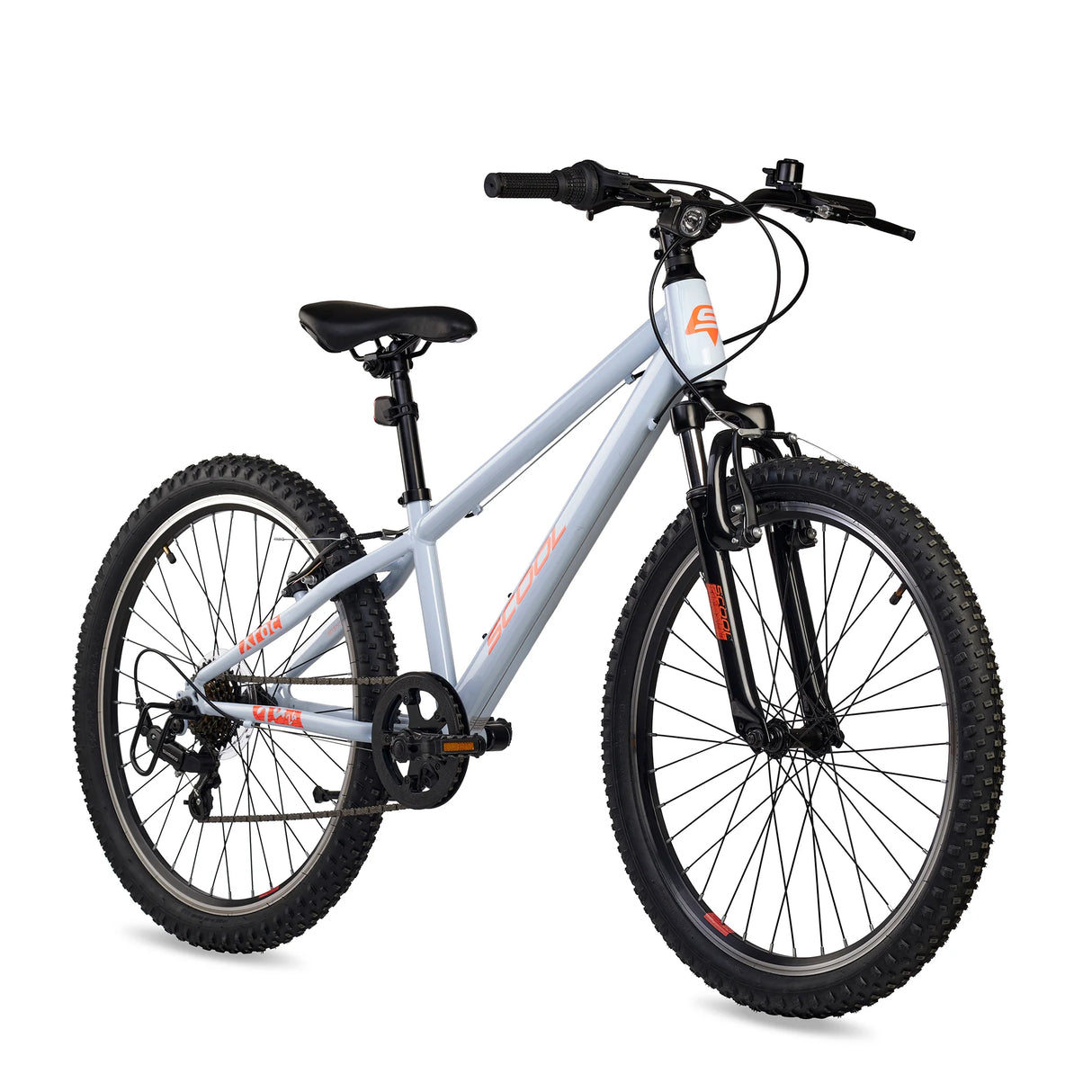 Barncykel S'COOL Xroc, 24" Sky Grey/Neon Orange