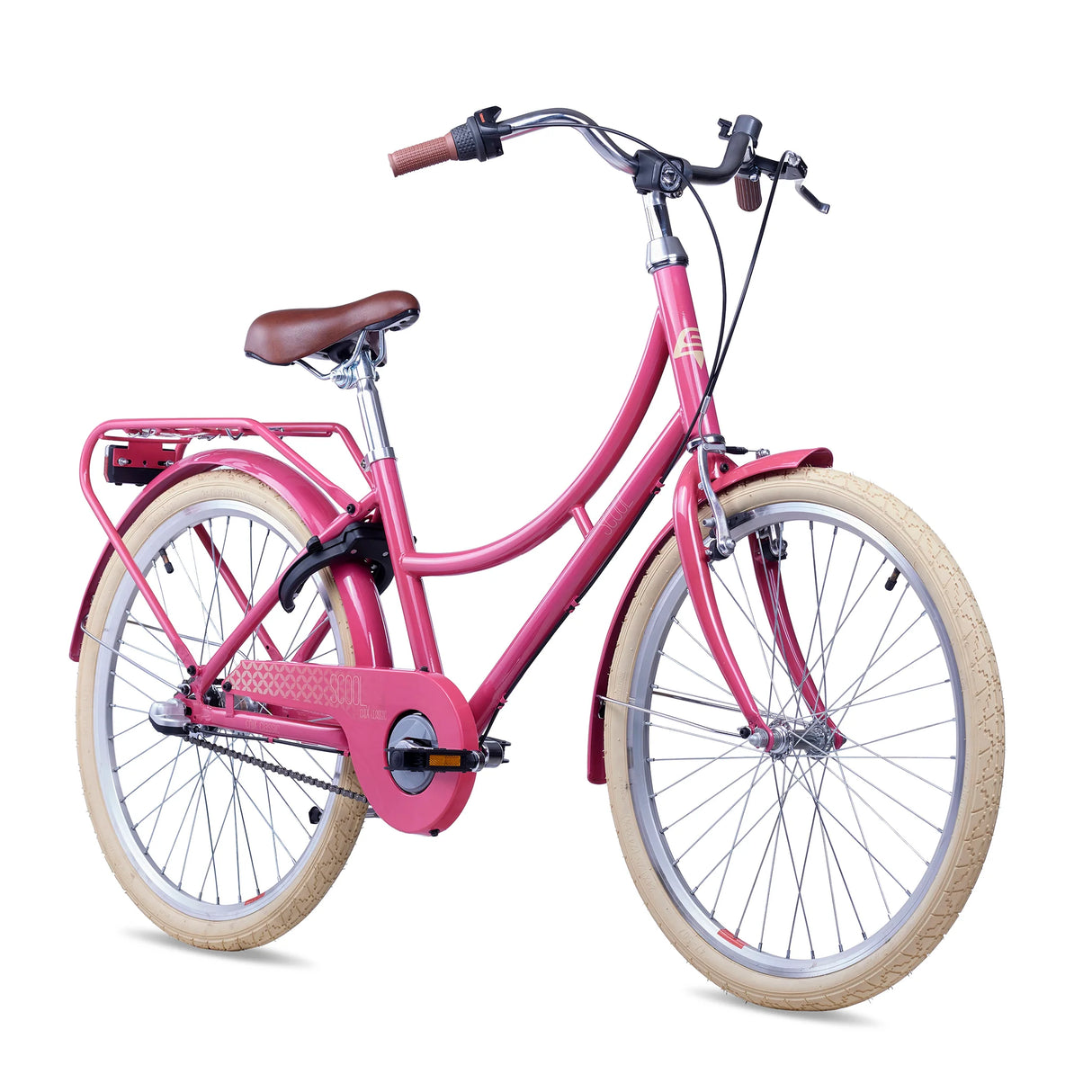 Barncykel S'COOL chiX Classic, 24" Berry/Beige