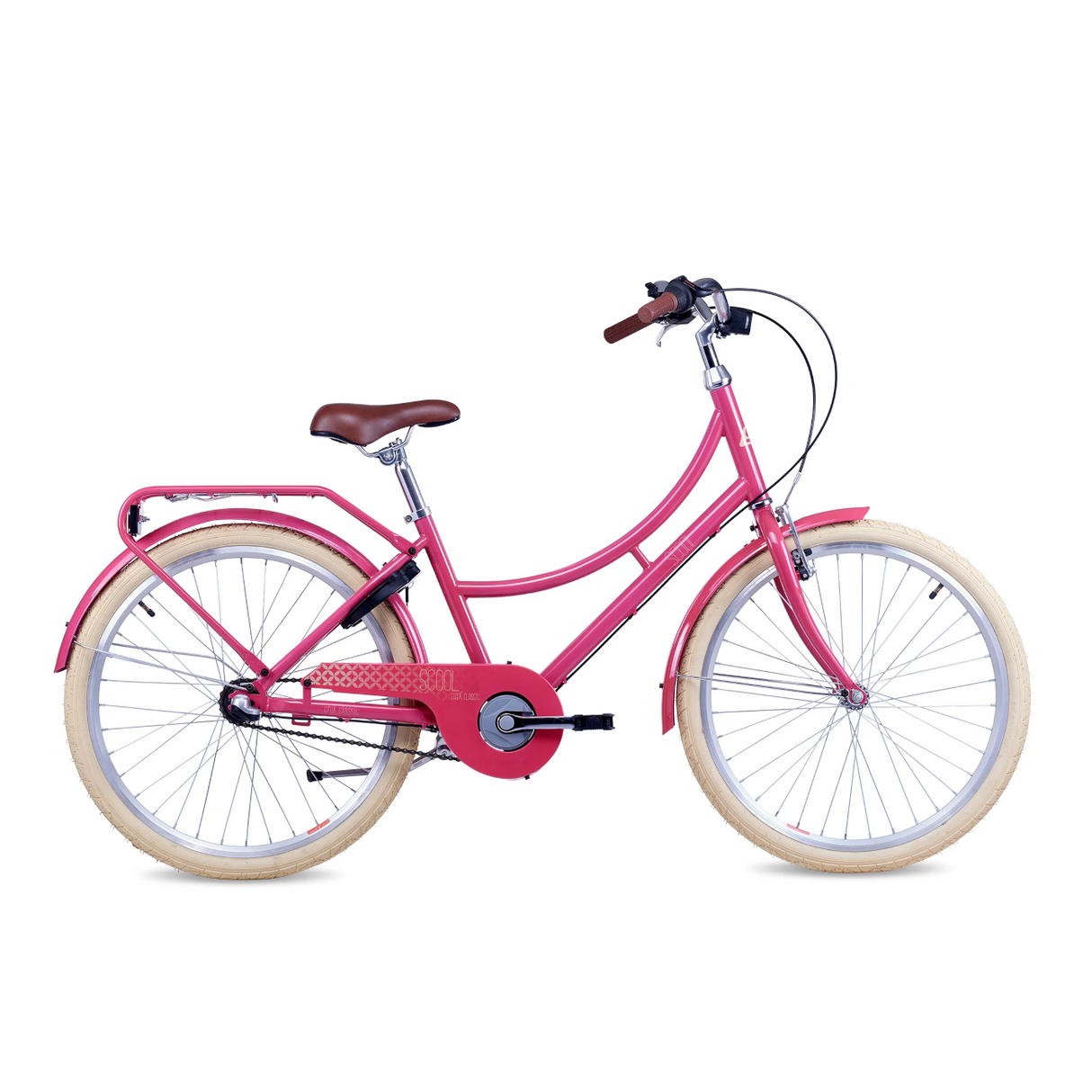 Barncykel S'COOL chiX Classic, 24" Berry/Beige