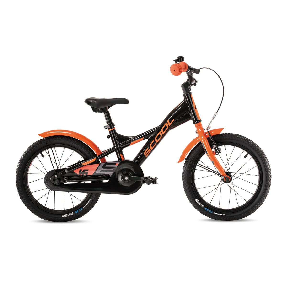 Barncykel S´COOL XXlite, 16" svart-orange