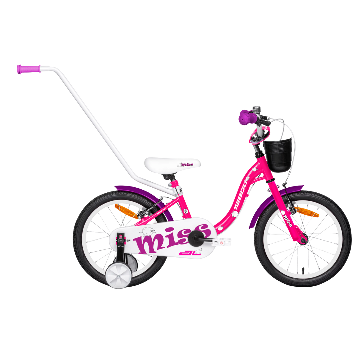 Barncykel TABOU Miss AL, 12" rosa-vit