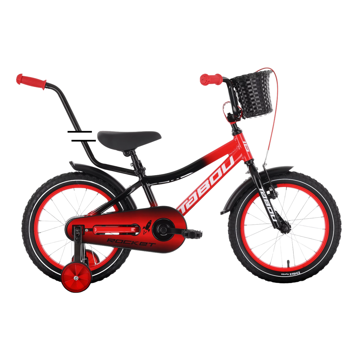 Barncykel TABOU Rocket Alu, 16" svart-röd