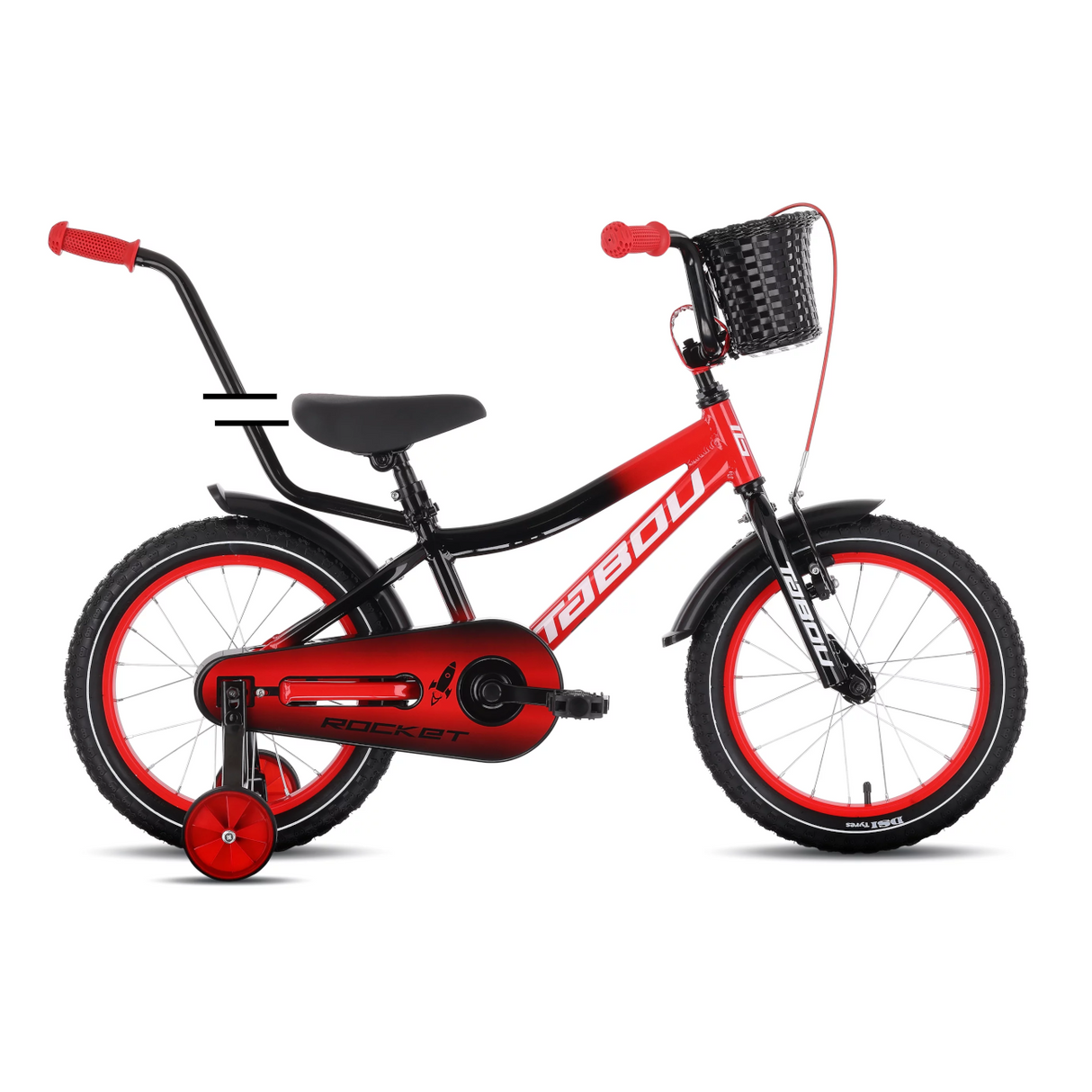 Barncykel TABOU Rocket Alu, 16" svart-röd