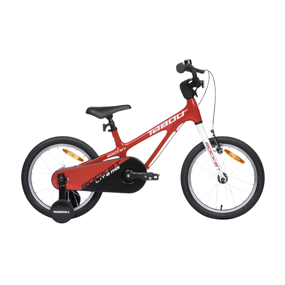 Ultralätt barncykel TABOU Rocket Lite MG, 14" röd/vit