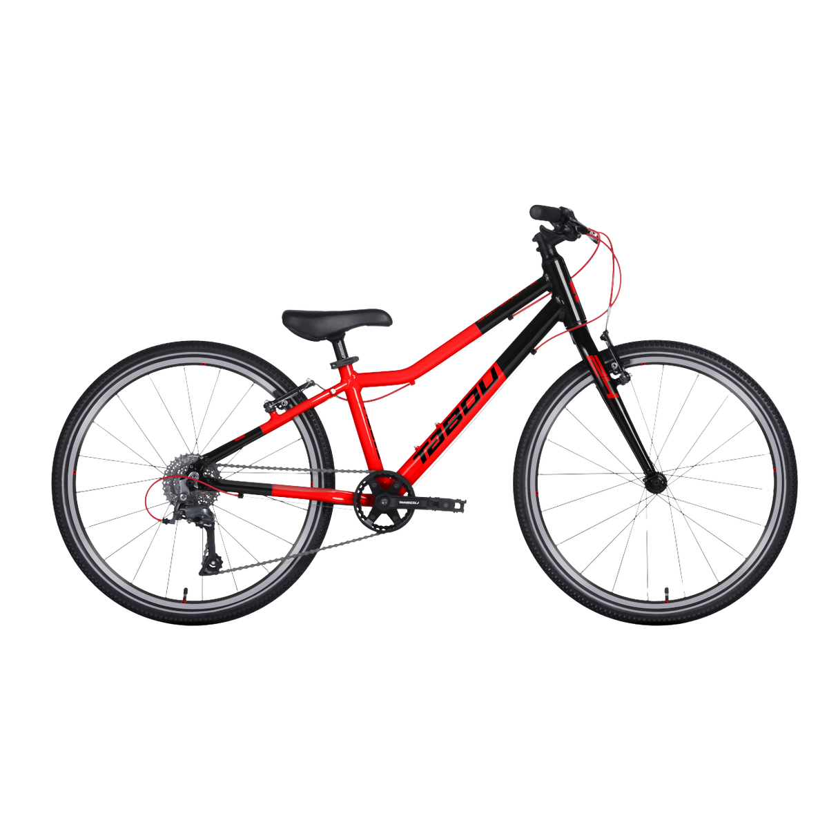 Ultralätt barncykel TABOU Superlite 24, röd-svart