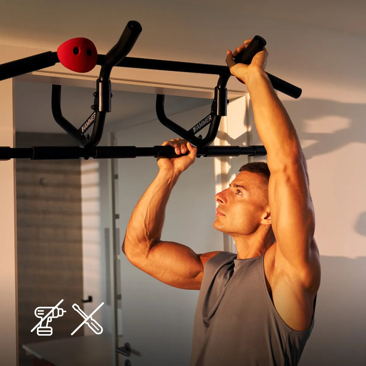 Hantelstång HAMMER Pull-up Bar Multigrip