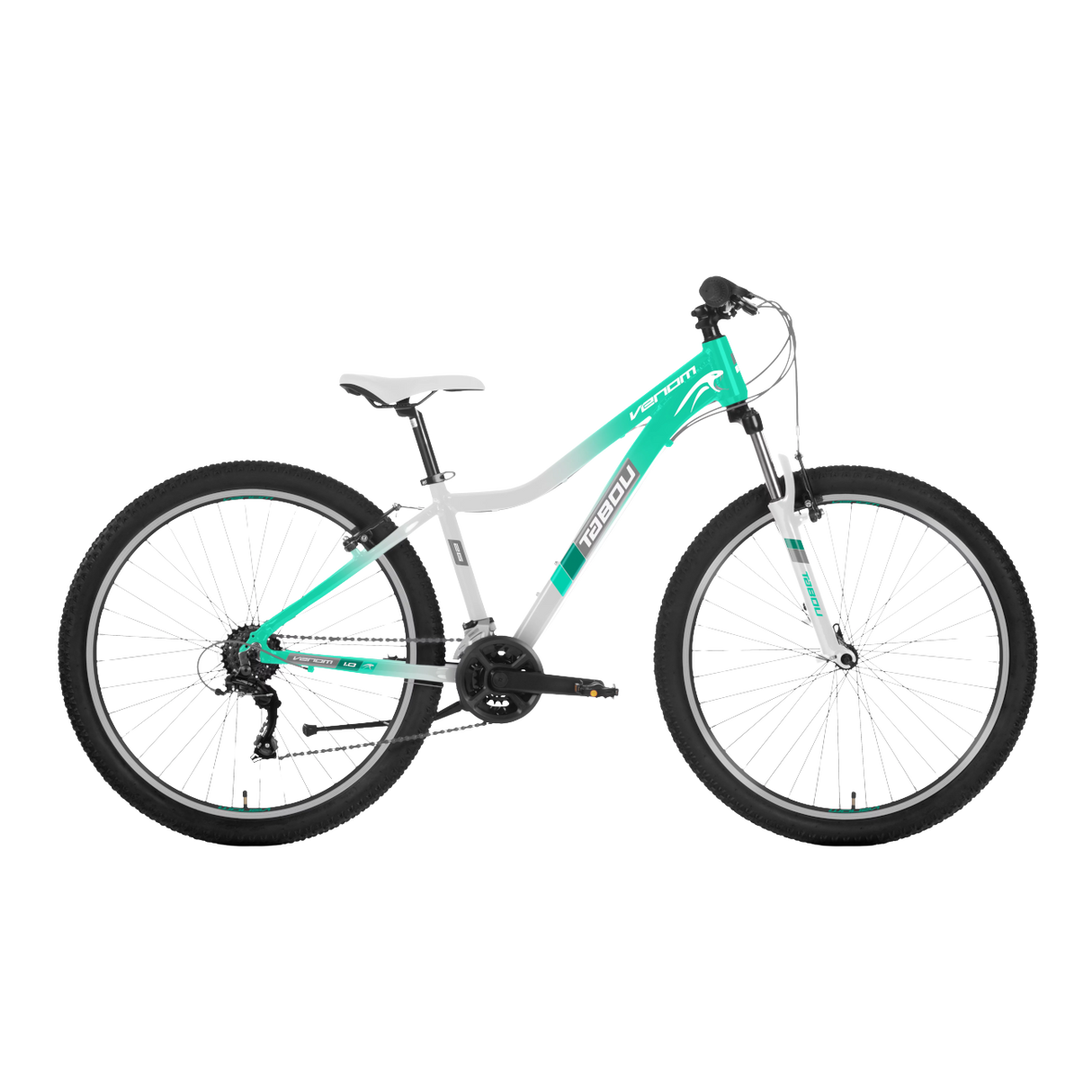 Ungdomscykel TABOU Venom 1.0 W, 27.5" mint-vit, 12-14 år
