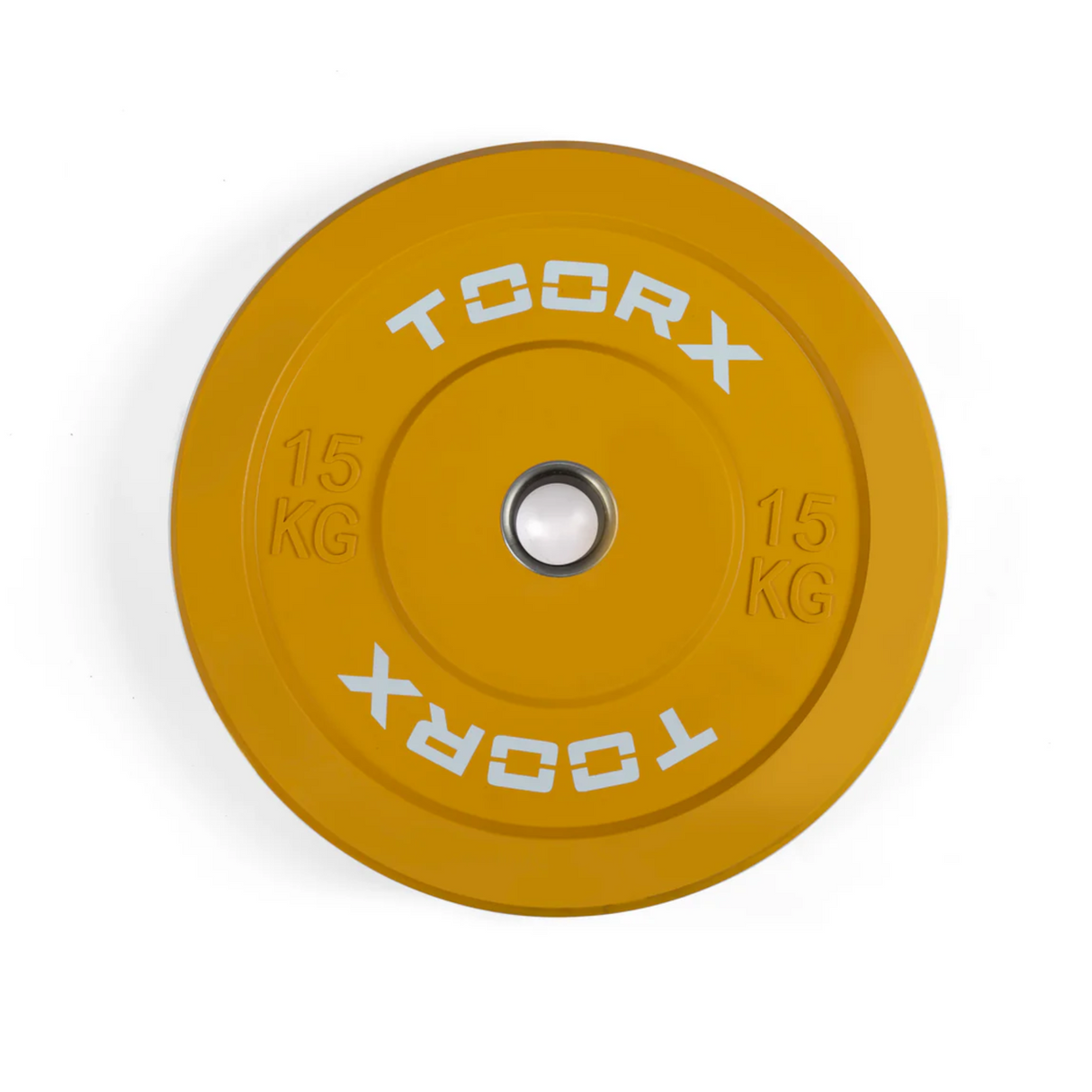 Viktplatta TOORX Bumper Plate Challenge, gul, 50 mm, 15 kg