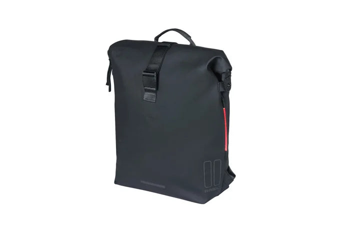 Ryggsäck med pakethållarfäste BASIL SoHo Nordlicht, 17 L, LED, svart