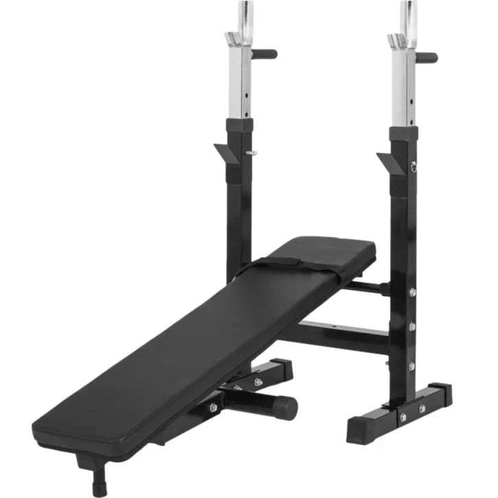 Bänkpress BLACK/WHITE Skivstång 60kg Gymgolv