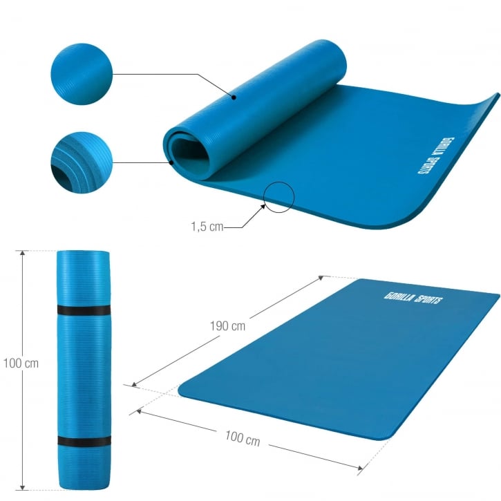 Träningsmatta Deluxe Yogamatta 190x60cm