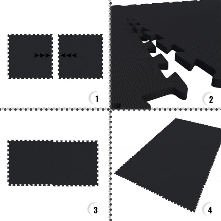 Gymgolv Träningsmatta Gummimatta 16st