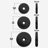 Viktskivor GUMMI Gjutjärn 4x5kg 2x2,5kg 2x1,25kg