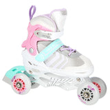 4in1 (rull)uisud NILS EXTREME NH18192, In-line Skates/Hockey Ice Skates, S (29-33), Pink/Mint/White