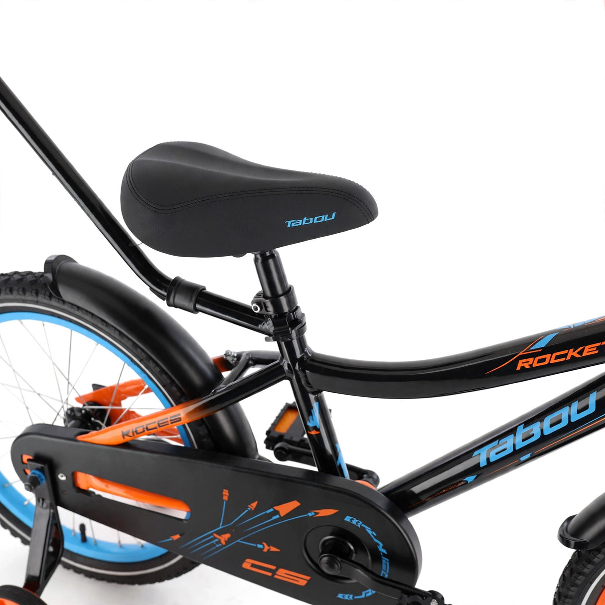Barncykel TABOU Rocket CS ALU, 18" svart-orange