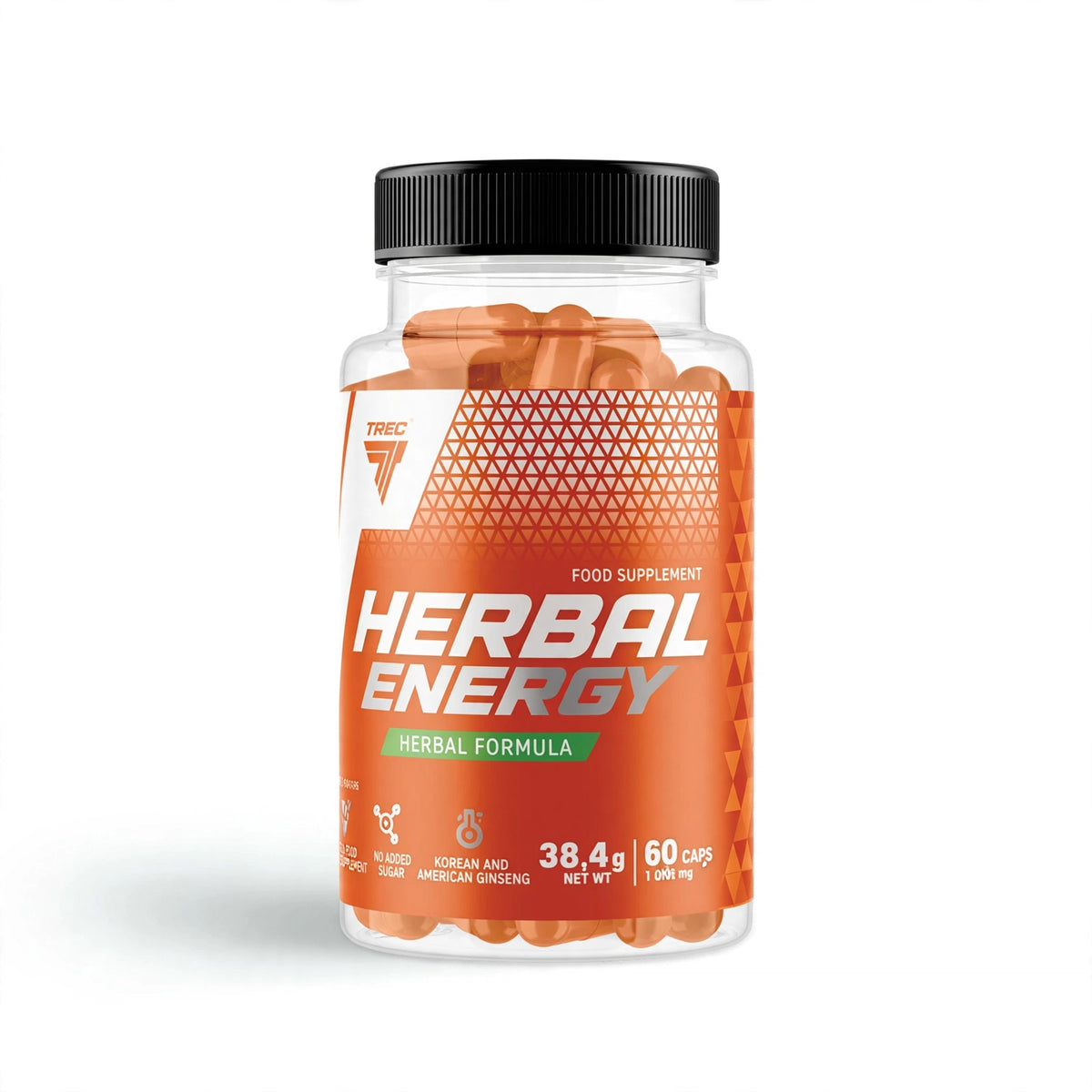 Naturliga energikapslar TREC Herbal Energy, 60 kapslar