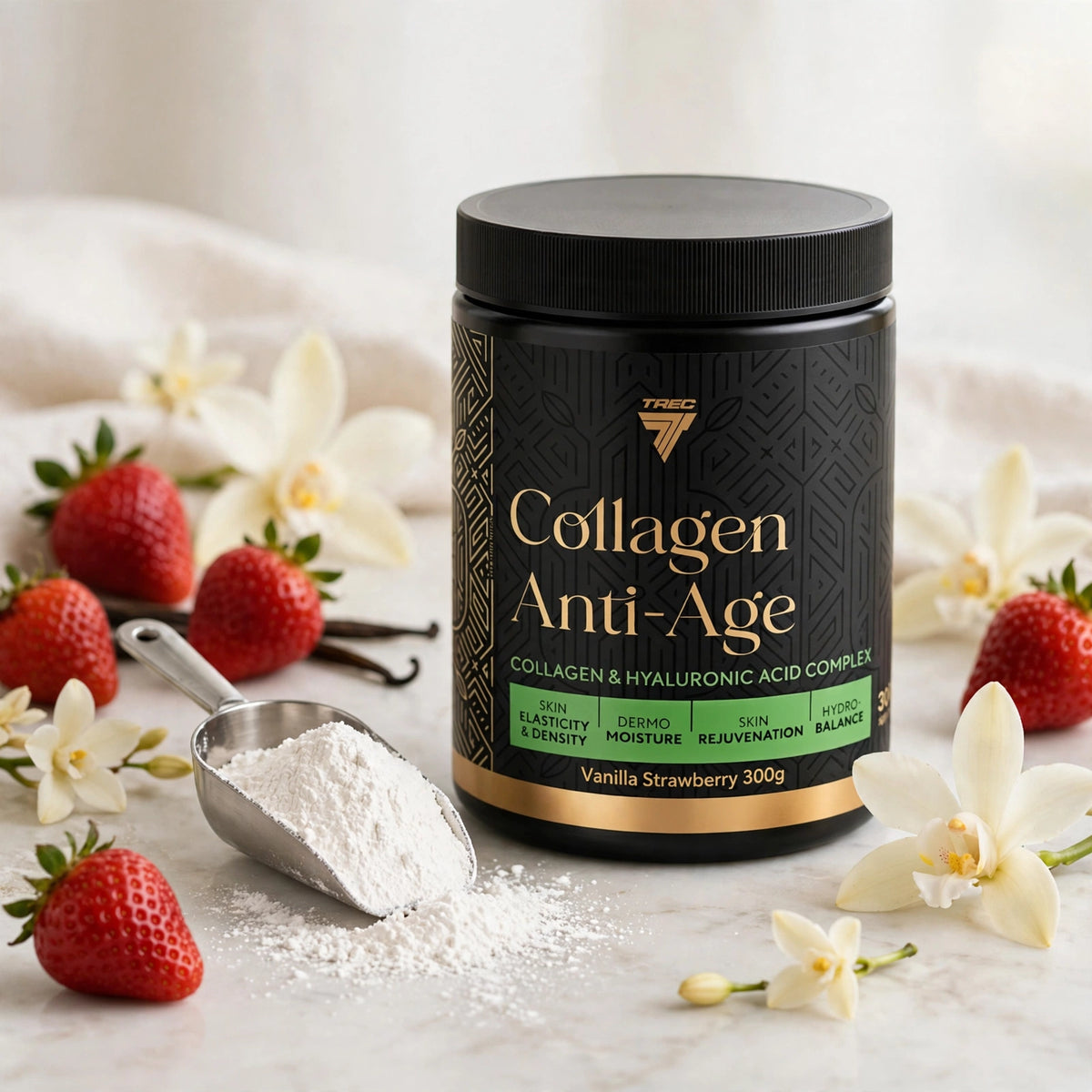 Mineralpulver TREC TBL COLLAGEN ANTI-AGE VANILLA-STRAWBERRY 300 g