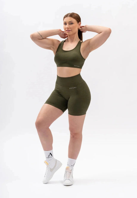 A BLISS Scrunch Shorts - Green - workoutbrands.com