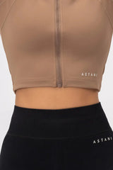 A CHIC Cropped Jacket - Brown - workoutbrands.com