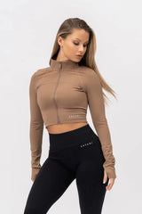 A CHIC Cropped Jacket - Brown - workoutbrands.com