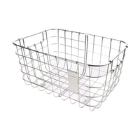 Cykelkorg fram BASIL ROBIN, med stöd för framhjulet, metall, silver